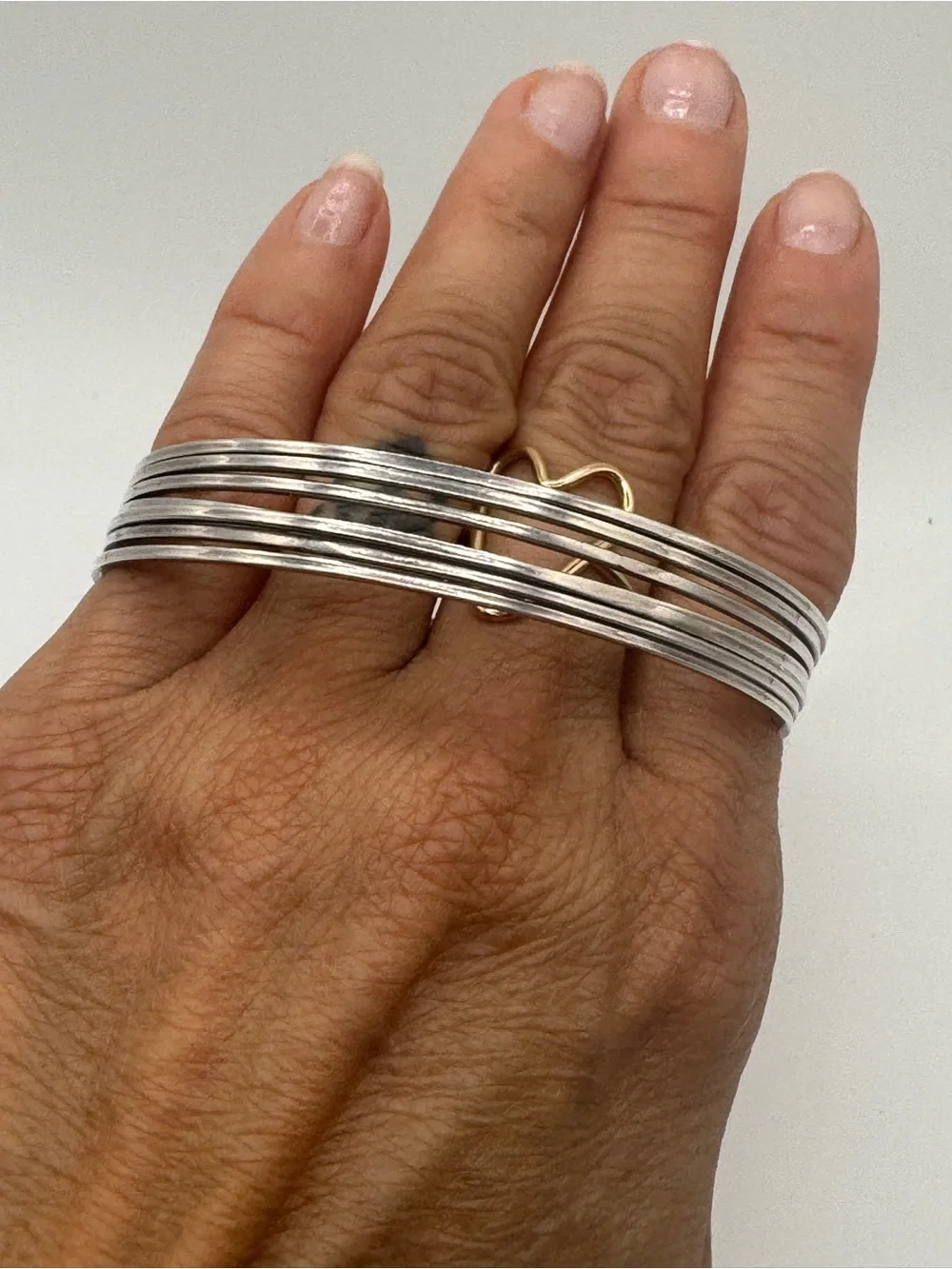 Vintage Taxco 925 Silver Multi Band Bangle Bracelet